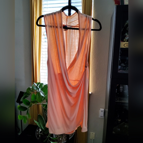 NWOT Free People Peach Draped Sleeveless Romper - Picture 6 of 6